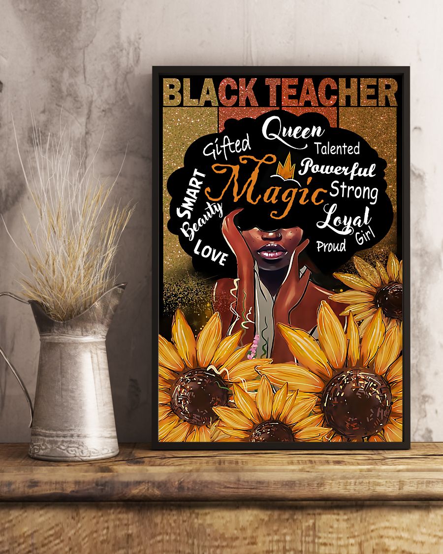 Teacher Classroom Poster Black Teacher | Student Wall Art Back to School Gift for Teacher