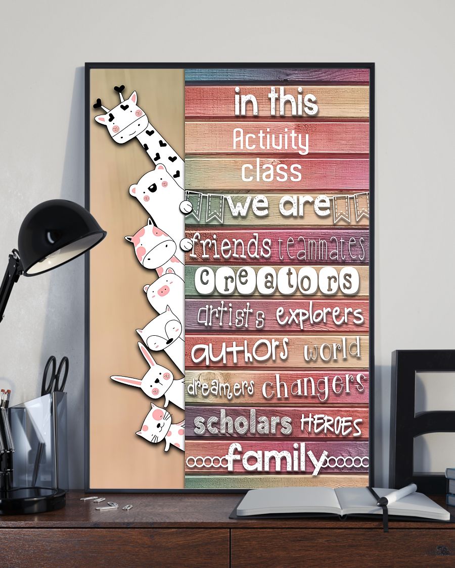 Teacher Classroom Poster In This Actiuity Class | Student Wall Art Back to School Gift for Teacher