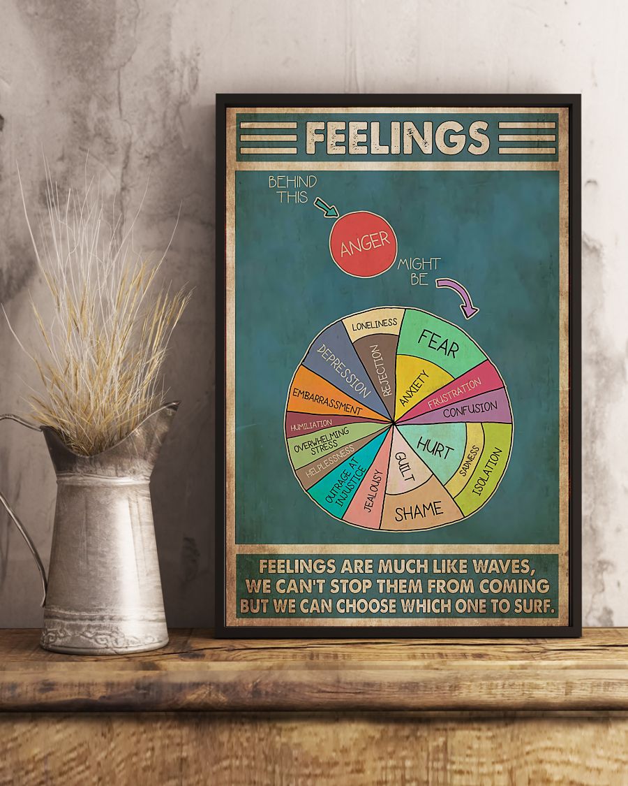 Teacher Classroom Poster Fellings Are Much Like Waves | Student Wall Art Back to School Gift for Teacher