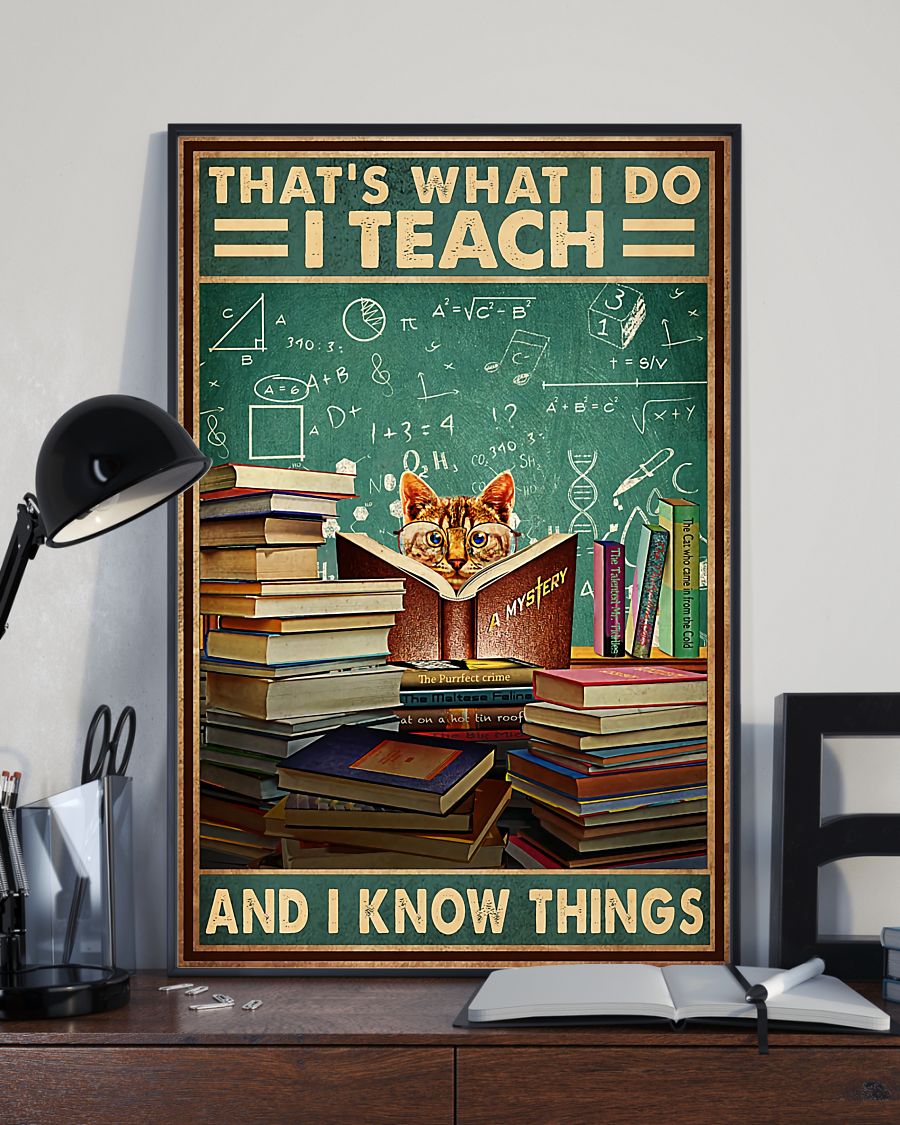 Teacher Classroom Poster That's What I Do I Teach & I Know Things | Student Wall Art Back to School Gift for Teacher