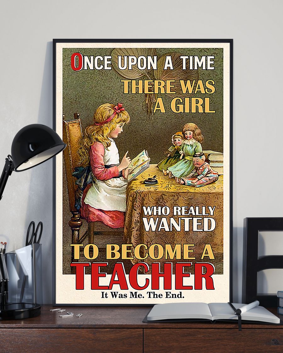 Teacher Classroom Canvas Once Upon A Time There Was A Girl | Student Wall Art Back to School Gift for Teacher