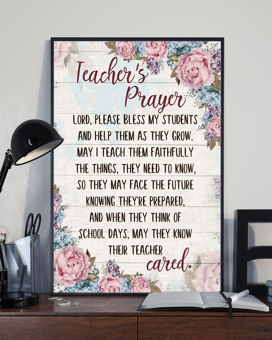 Teacher Classroom Poster Teacher's Prayer | Student Wall Art Back to School Gift for Teacher