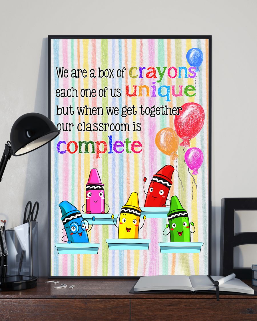 Teacher Classroom Canvas We Are A Box Of Crayons | Student Wall Art Back to School Gift for Teacher