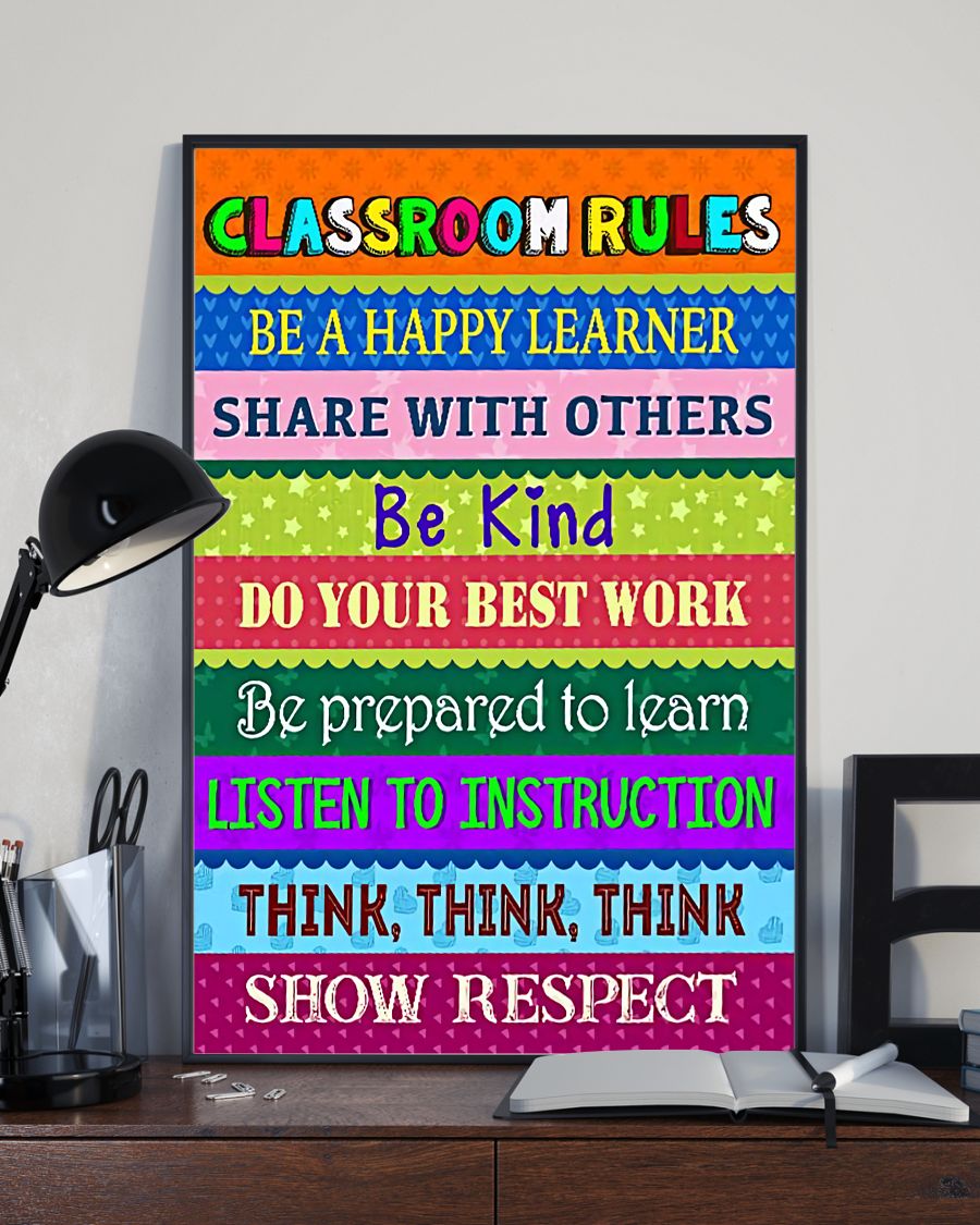 Teacher Classroom Poster Classroom Rules | Student Wall Art Back to School Gift for Teacher
