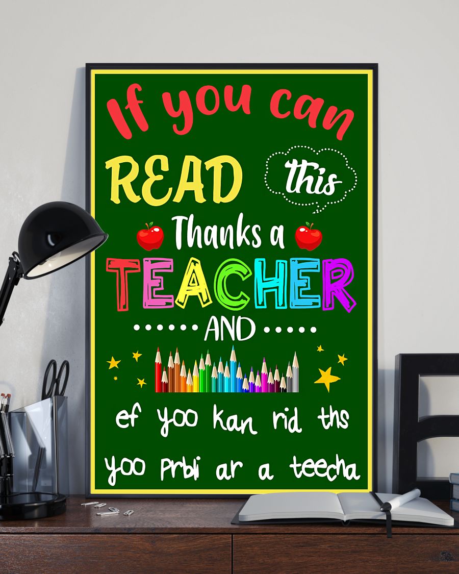 Teacher Classroom Canvas If You Can Read This | Student Wall Art Back to School Gift for Teacher
