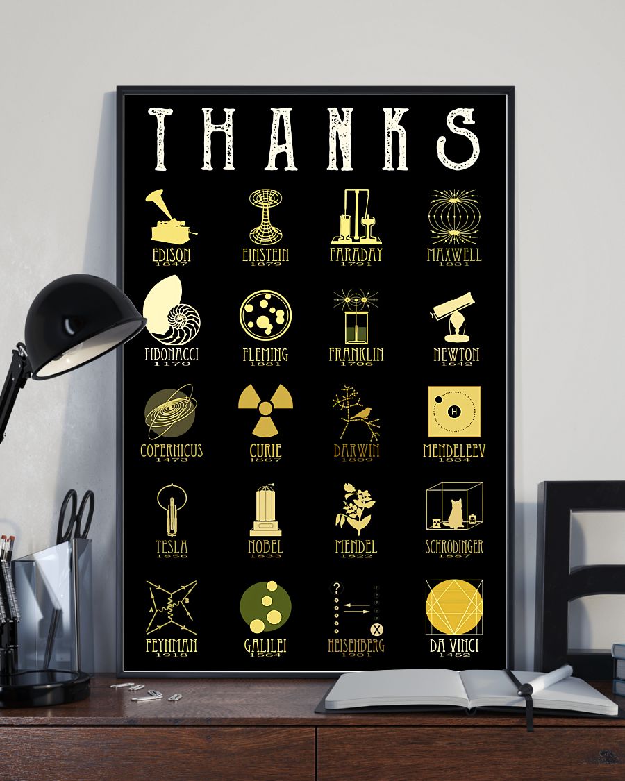 Teacher Classroom Poster THANKS | Student Wall Art Back to School Gift for Teacher