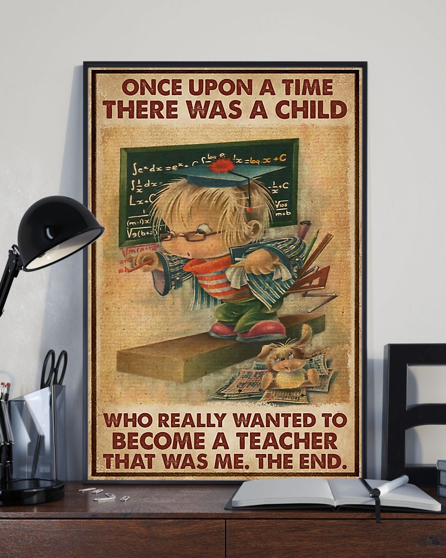 Teacher Classroom Canvas Once Upon A Time There Was A Girl | Student Wall Art Back to School Gift for Teacher