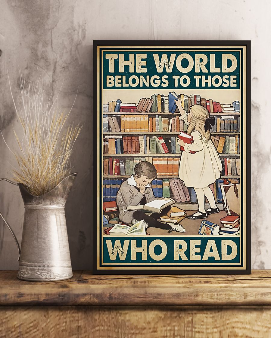Teacher Classroom Canvas The World Belongs To Those Who Read | Student Wall Art Back to School Gift for Teacher