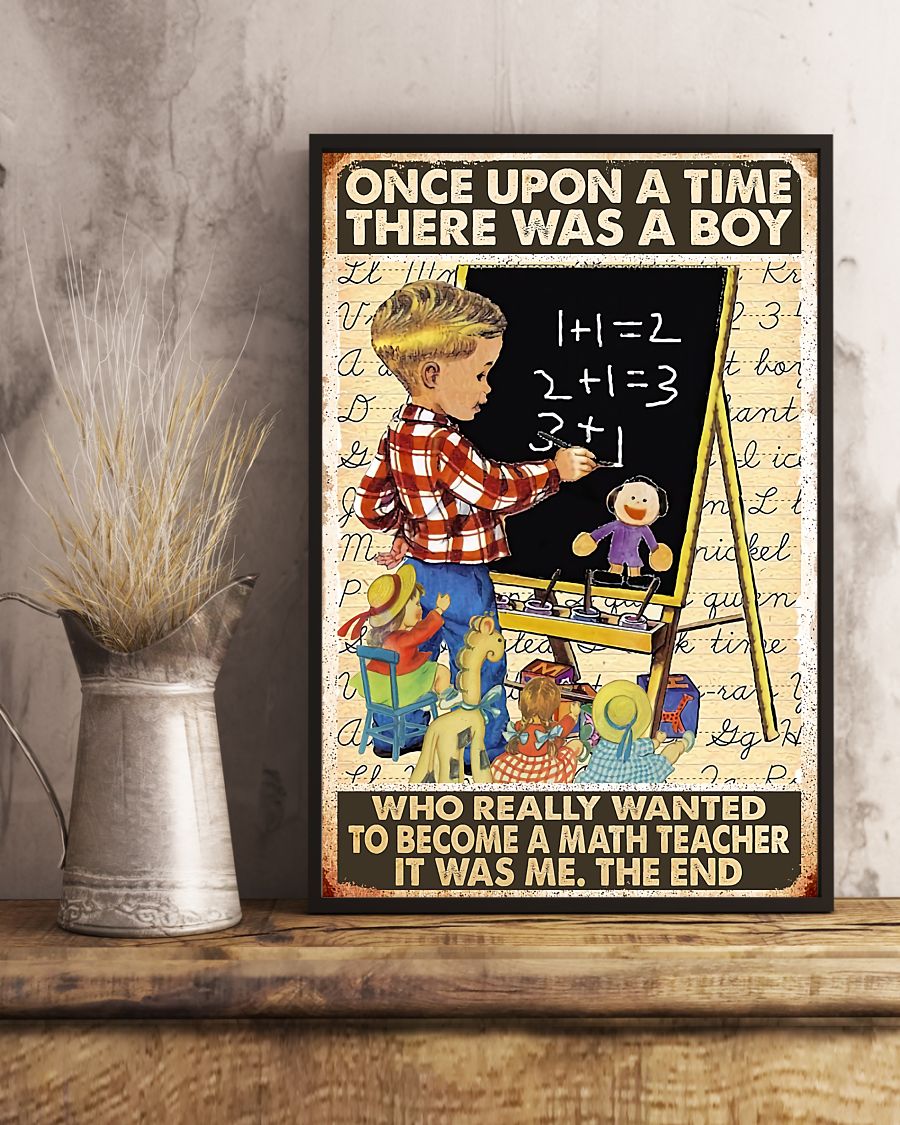 Teacher Classroom Canvas Once Upon A Time There Was A Boy | Student Wall Art Back to School Gift for Teacher