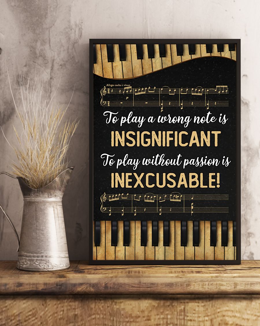 Teacher Classroom Poster To Play A Wrong Note Is Insignificant | Student Wall Art Back to School Gift for Teacher