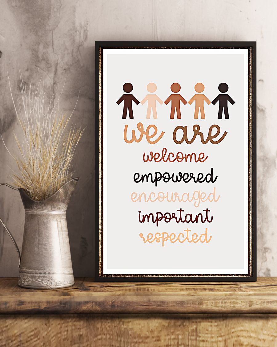 Teacher Classroom Poster We Are Welcome, Empowered, Encouraged, Important, Respected | Student Wall Art Back to School Gift for Teacher