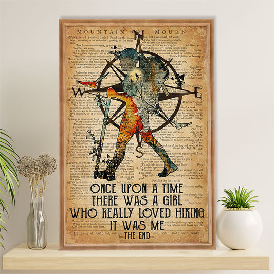 Camping Poster | Hiking - Once Upon A Time There Was A Girl | Wall Art Gift for Camper