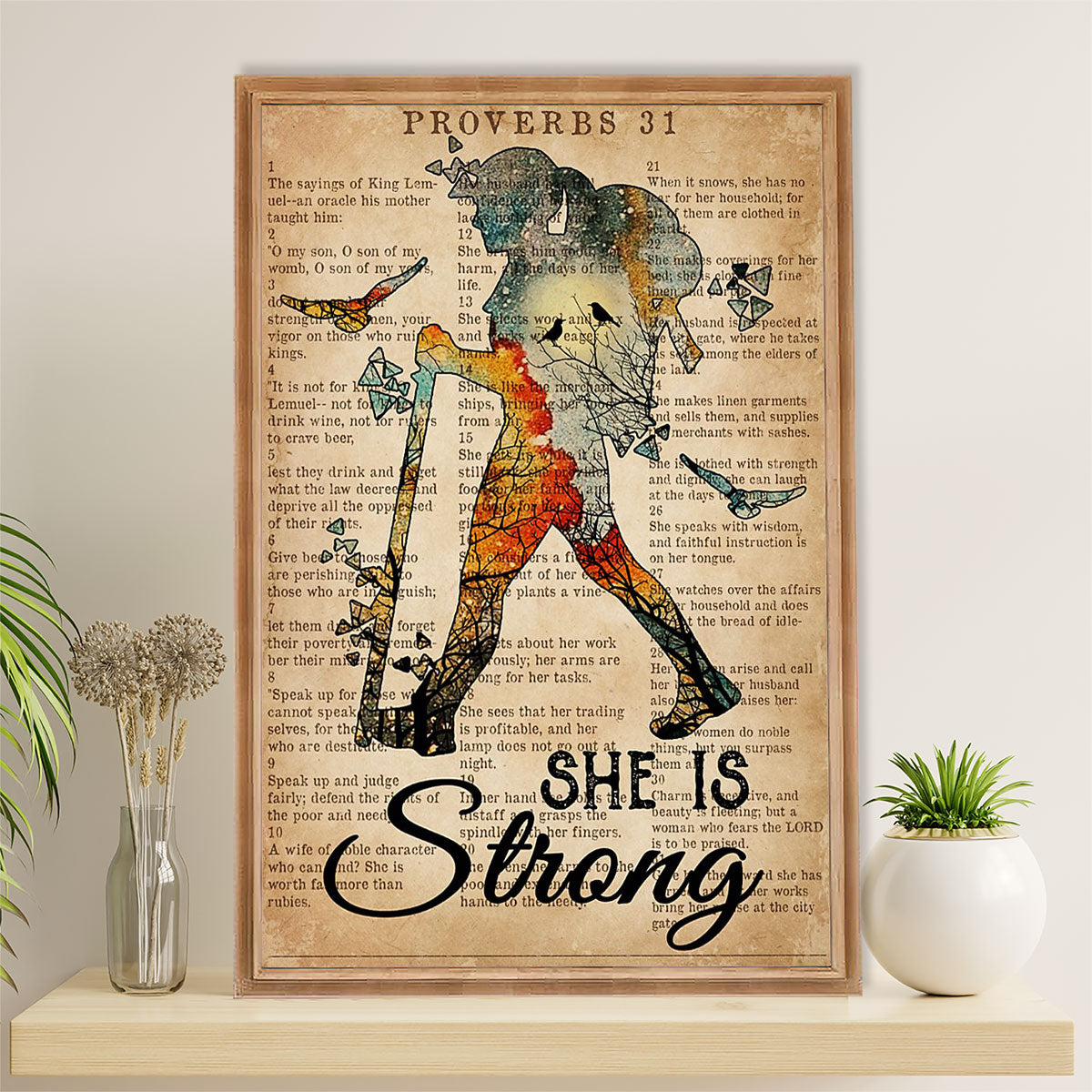 Camping Poster | Hiking - She Is Strong | Wall Art Gift for Camper