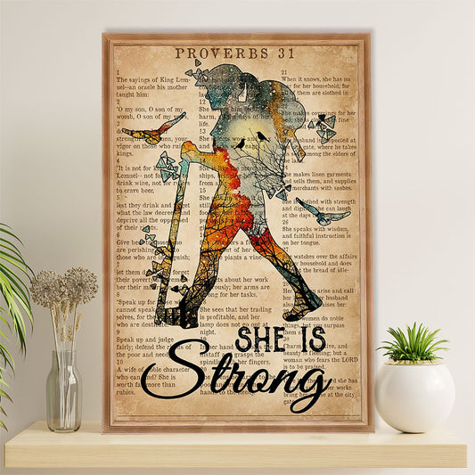 Camping Poster | Hiking - She Is Strong | Wall Art Gift for Camper