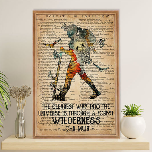 Camping Poster | Hiking - The Clearest Way Into The Universe | Wall Art Gift for Camper