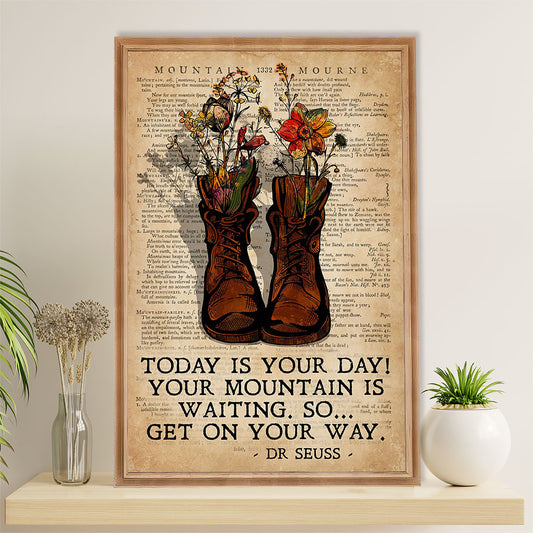 Camping Poster | Hiking - Today Is Your Day | Wall Art Gift for Camper