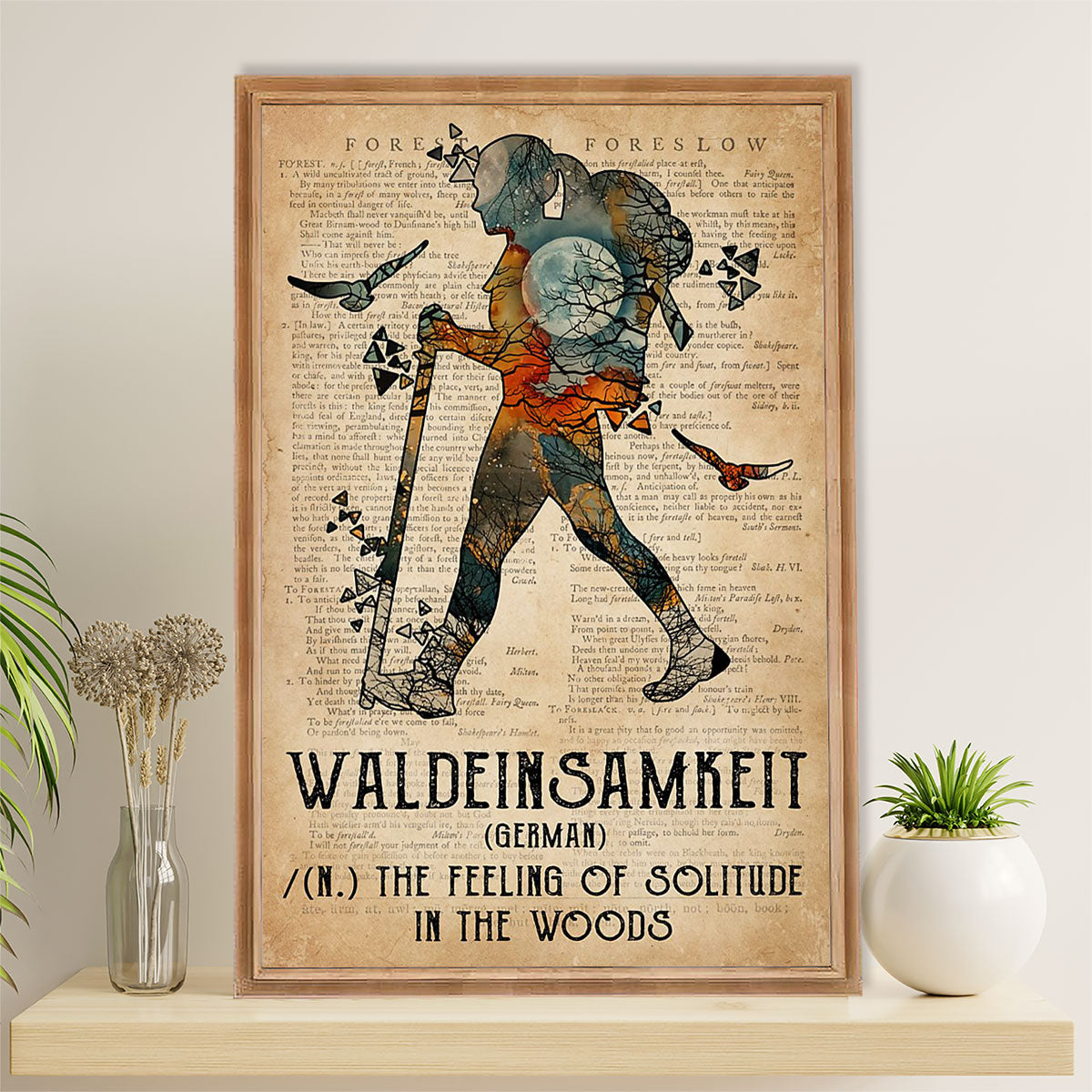Camping Canvas | Waldeinsamkeit German Definition | Wall Art Gift for Campers