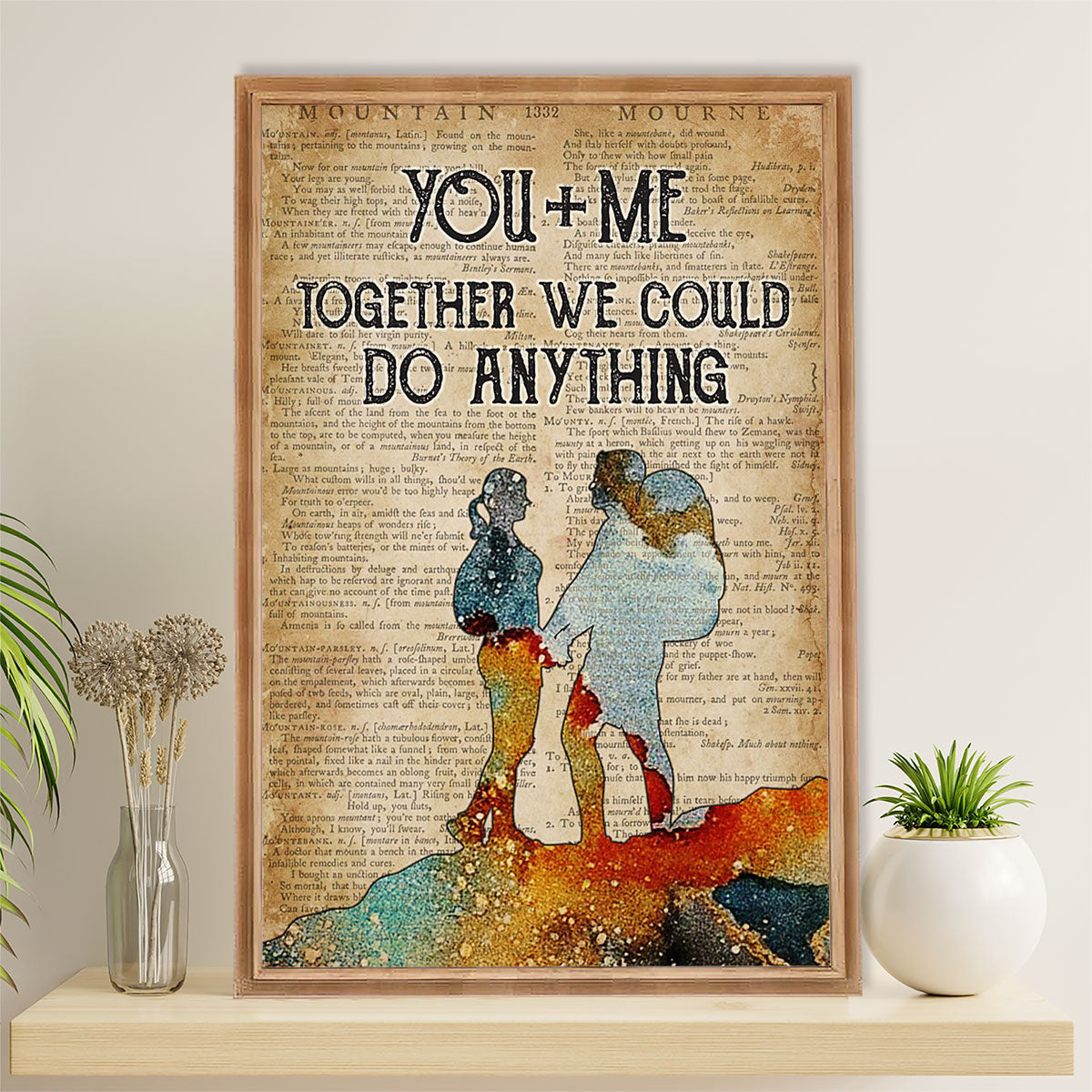 Camping Canvas | Couple - You & Me Together We Could Do Anything | Wall Art Gift for Campers
