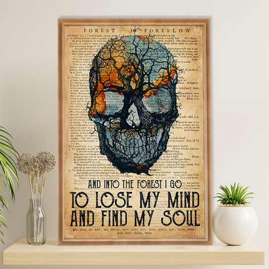 Camping Poster | Into The Forest I Go To Lose My Mind | Wall Art Gift for Camper