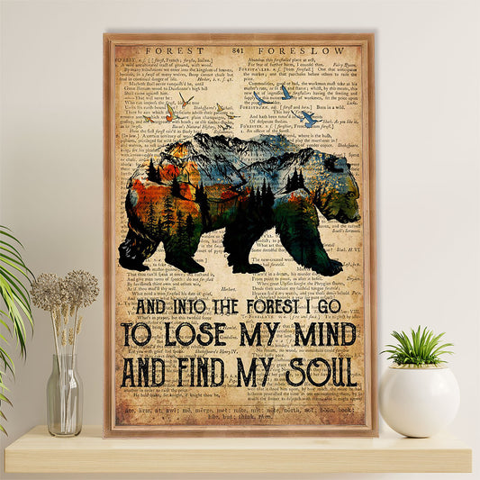 Camping Poster | Into The Forest I Go To Lose My Mind | Wall Art Gift for Camper