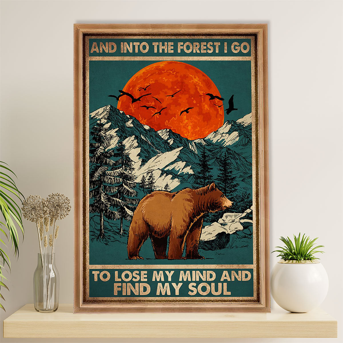 Camping Canvas | Into The Forest I Go To Lose My Mind | Wall Art Gift for Campers