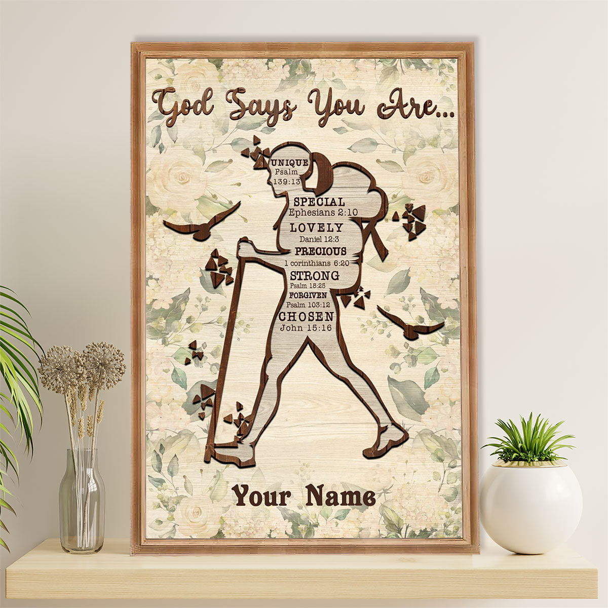 Camping Canvas | Personalized Girl's Name - God Says You Are | Wall Art Gift for Campers