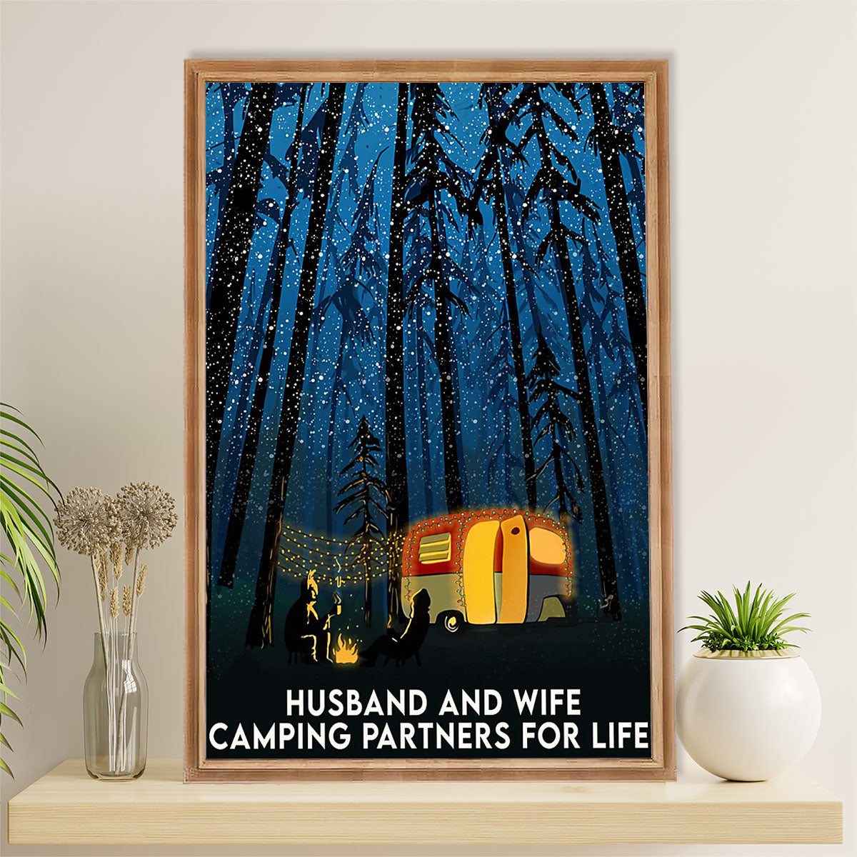 Camping Canvas | Husband & Wife - Camping Partners For Life | Wall Art Gift for Campers