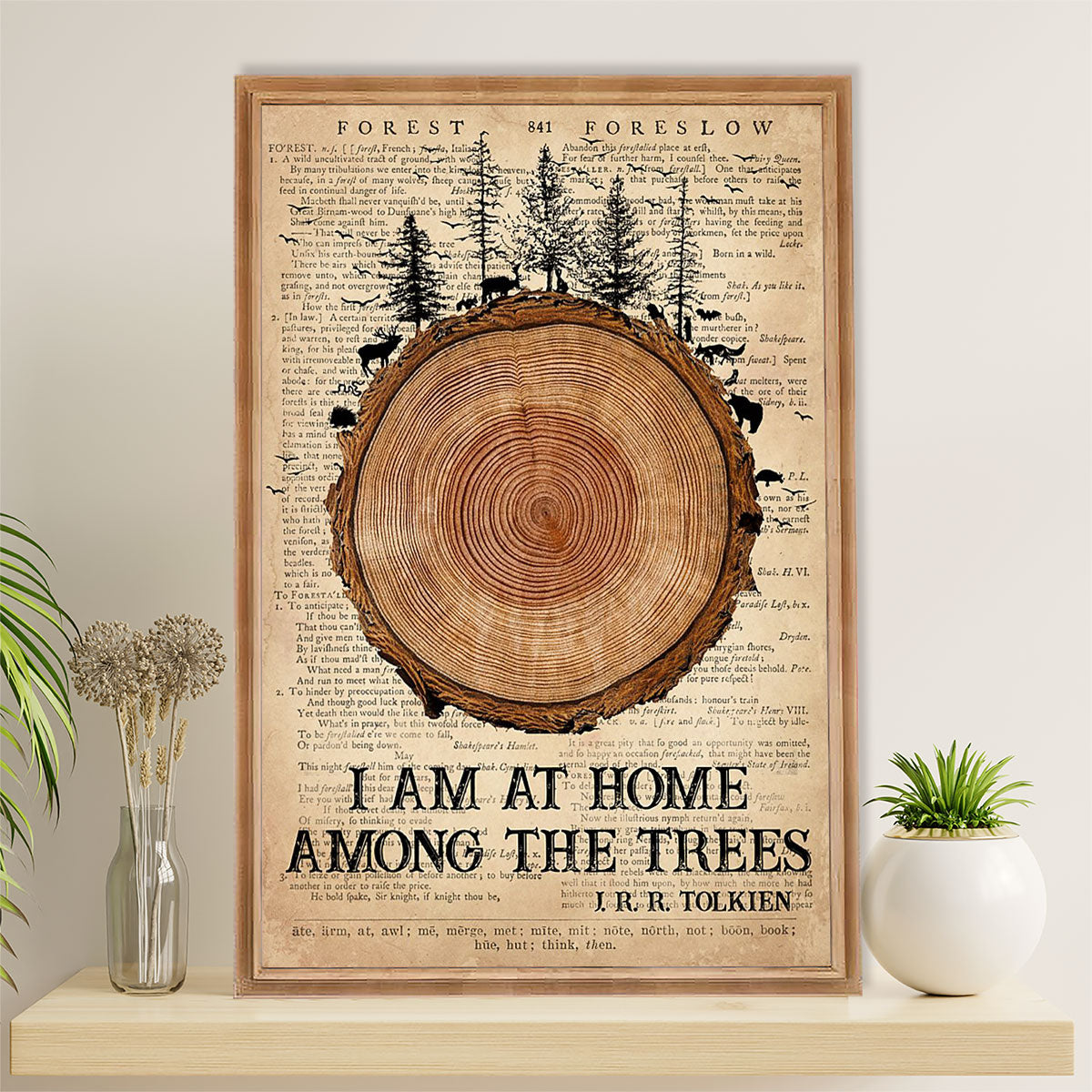 Camping Canvas | I Am At Home Among The Trees | Wall Art Gift for Campers