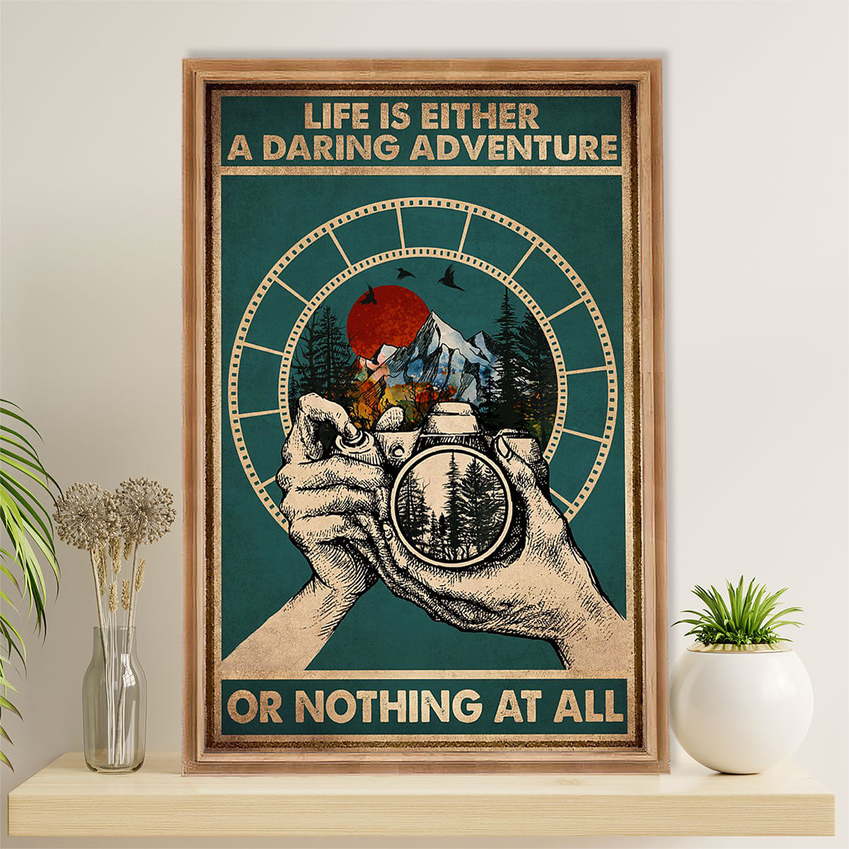 Camping Canvas | Life Is Either A Daring Adventure | Wall Art Gift for Campers