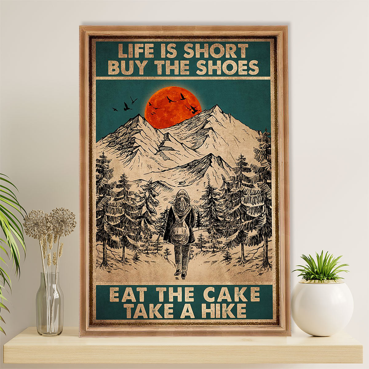 Camping Canvas | Girl - Life Is Short Buy The Shoes | Wall Art Gift for Campers