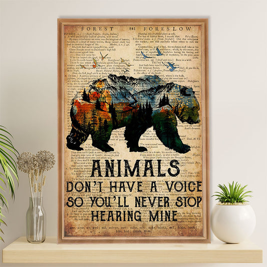 Camping Poster | Animals Don't Have A Voice | Wall Art Gift for Camper