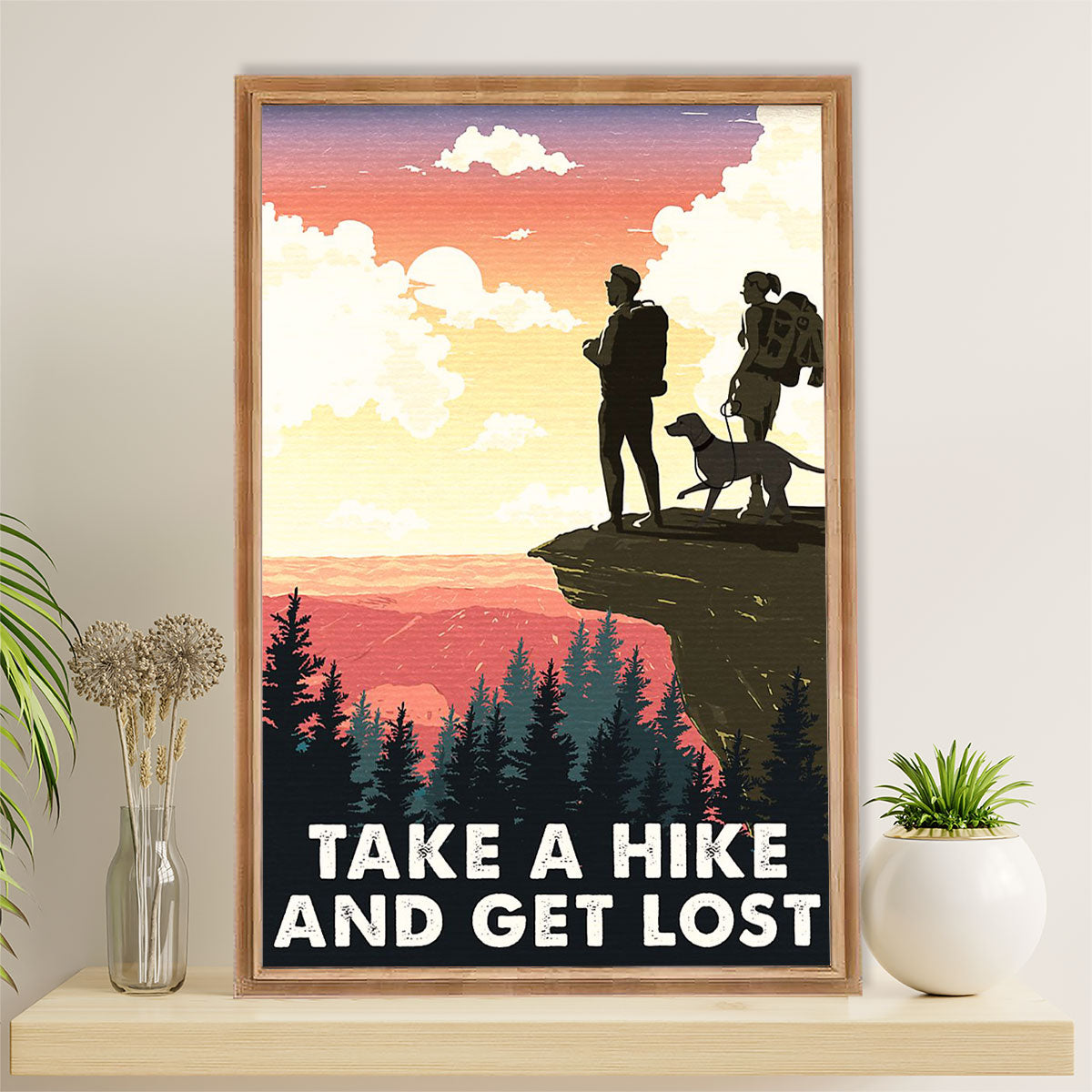 Camping Canvas | Couple Loves Hiking - Take A Hike & Get Lost | Wall Art Gift for Campers