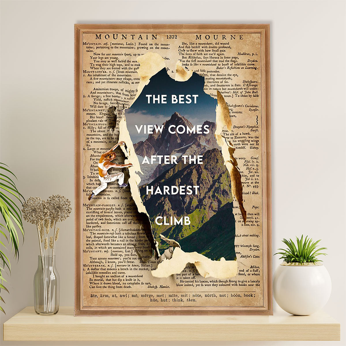 Camping Poster | The Best View Comes After The Hardest Climb | Wall Art Gift for Camper