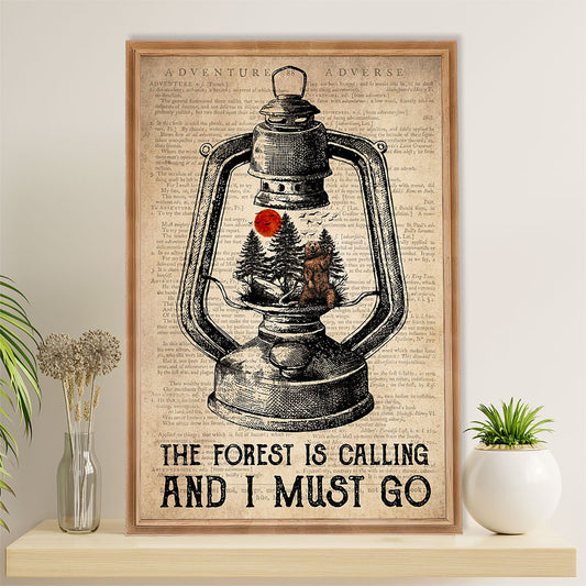Camping Poster | The Forest Is Calling & I Must Go | Wall Art Gift for Camper