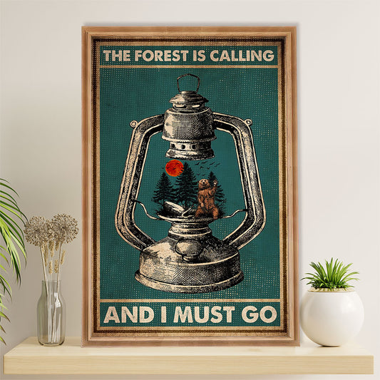 Camping Poster | The Forest Is Calling & I Must Go | Wall Art Gift for Camper