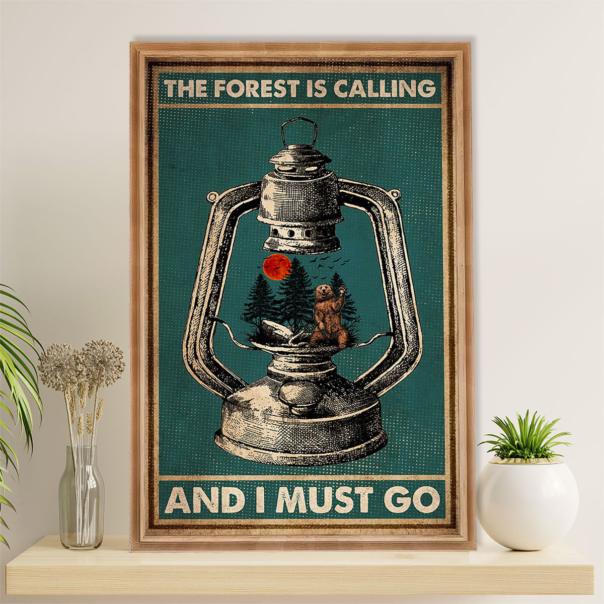 Camping Canvas | The Forest Is Calling & I Must Go | Wall Art Gift for Campers