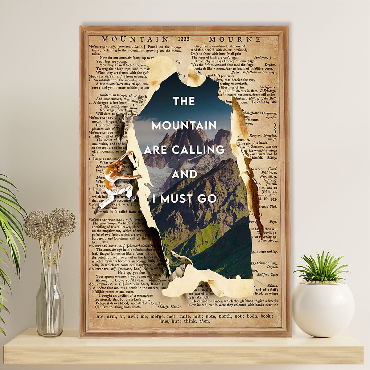 Camping Poster | The Mountains Are Calling & I Must Go | Wall Art Gift for Camper