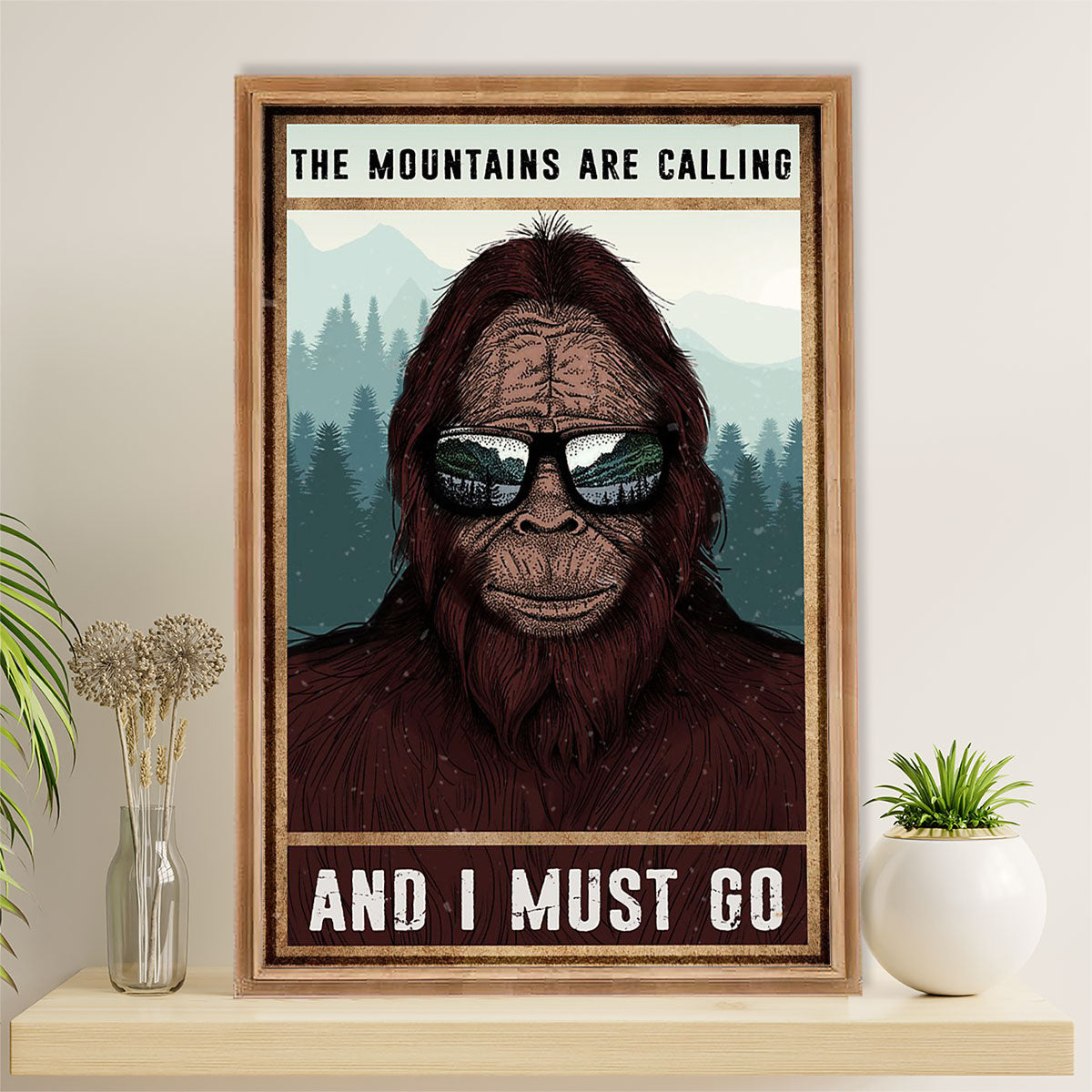 Camping Poster | The Mountains Are Calling & I Must Go | Wall Art Gift for Camper