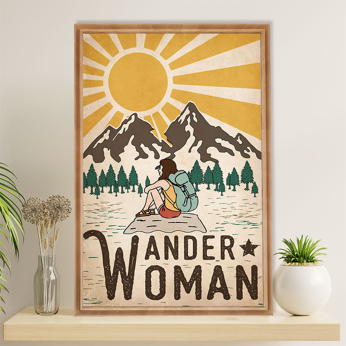 Camping Poster | Wander Woman | Wall Art Gift for Camper