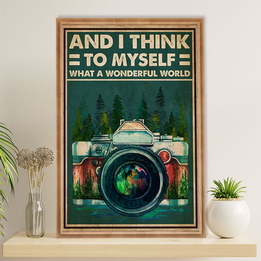 Camping Poster | And I Think To Myself What A Wonderful World | Wall Art Gift for Camper