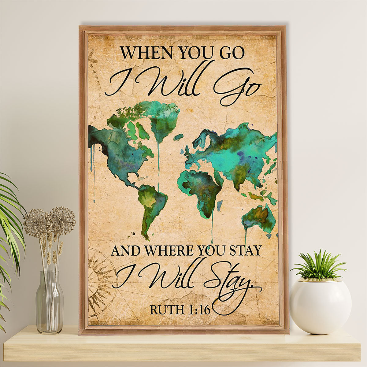 Camping Canvas | When You Go I Will Go And Where You Stay I Will Stay | Wall Art Gift for Campers