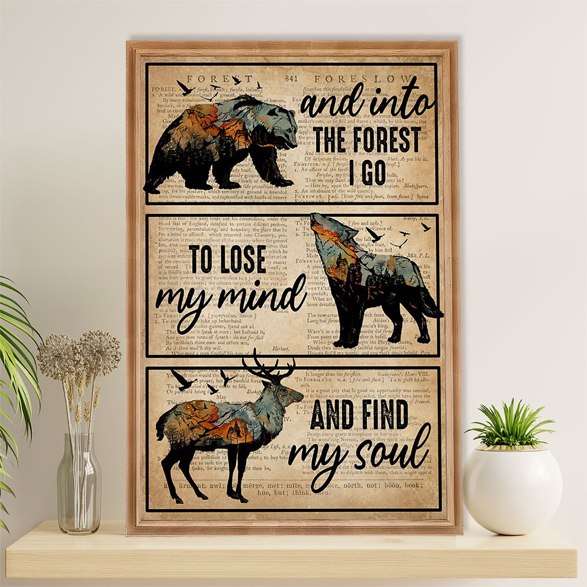Camping Poster | And Into The Fores I Go To Lose My Mind | Wall Art Gift for Camper