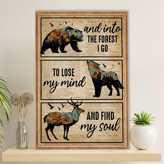 Camping Poster | And Into The Fores I Go To Lose My Mind | Wall Art Gift for Camper