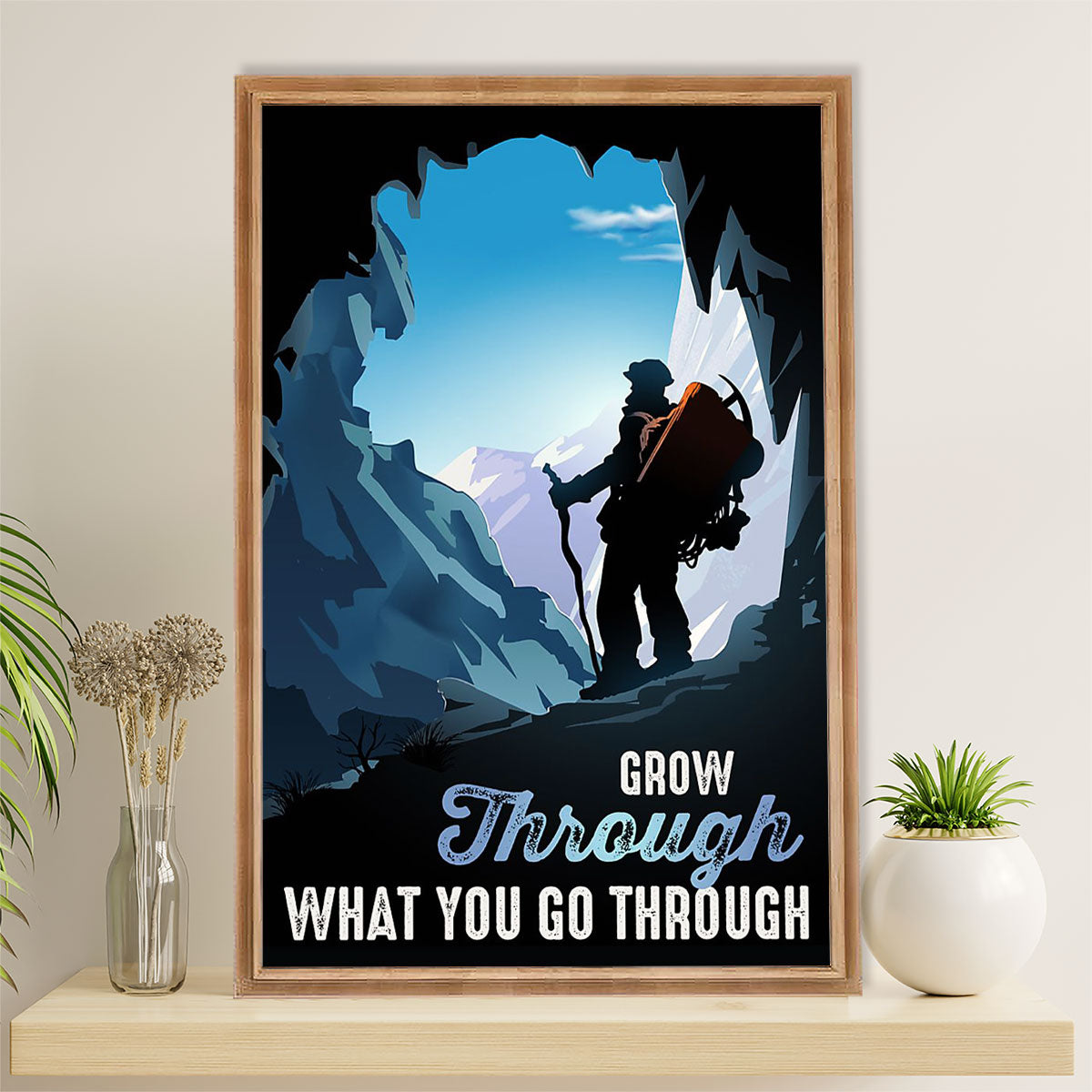 Camping Poster | Grow Through What You Go Through | Wall Art Gift for Camper