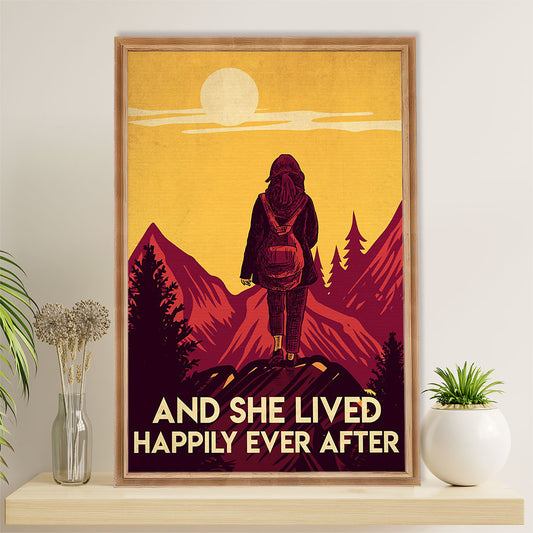Camping Poster | And She Lived Happily Ever After | Wall Art Gift for Camper
