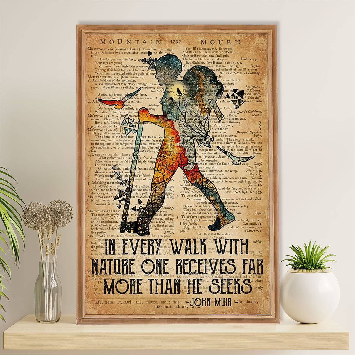 Camping Poster | Hiking - In Every Walk With Nature | Wall Art Gift for Camper