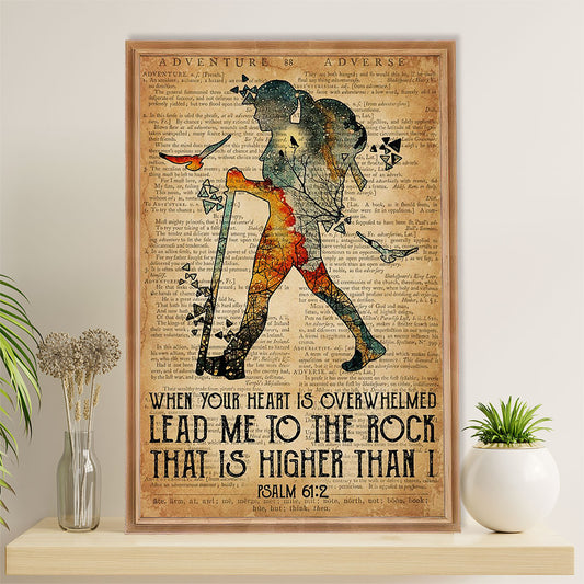 Camping Poster | Hiking - When Your Heart Is Overwhelmed | Wall Art Gift for Camper