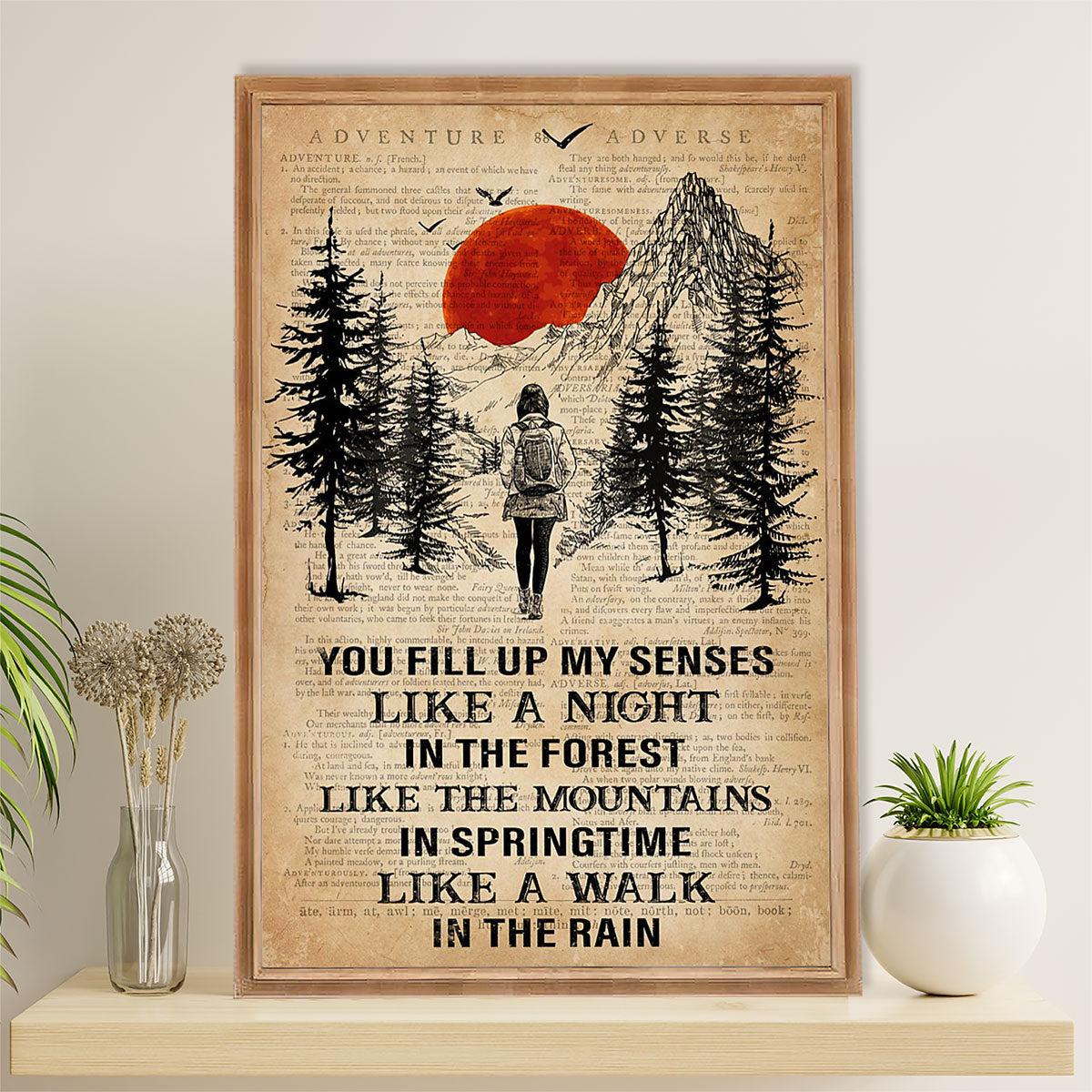 Camping Poster | Hiking - You Fill Up My Senses | Wall Art Gift for Camper