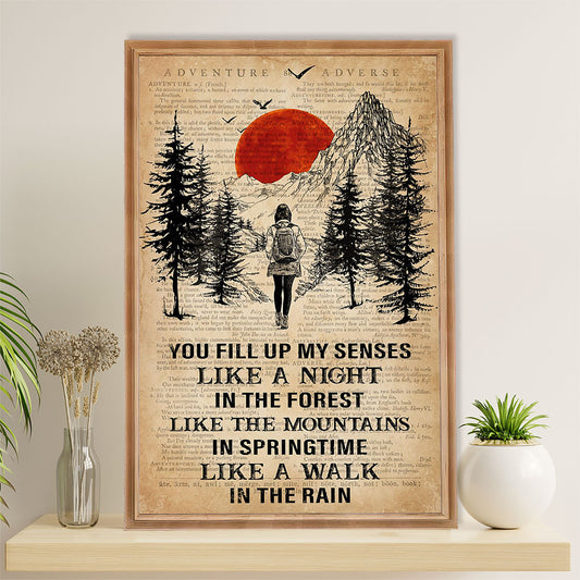Camping Poster | Hiking - You Fill Up My Senses | Wall Art Gift for Camper