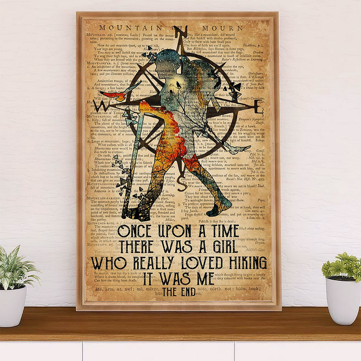 Camping Poster | Hiking - Once Upon A Time There Was A Girl | Wall Art Gift for Camper